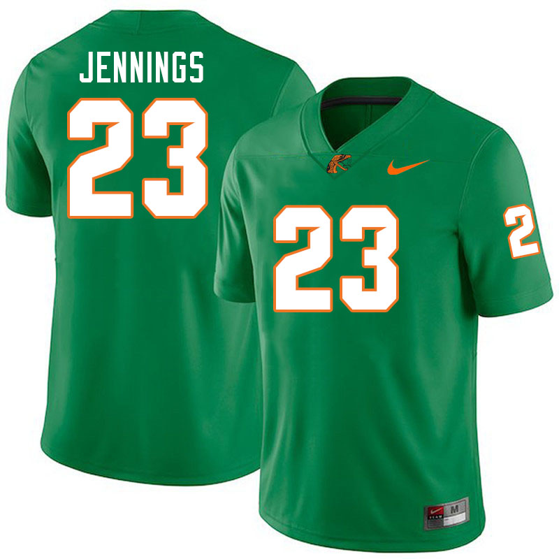 Florida A&M Rattlers #23 Terrell Jennings College Football Jerseys,Uniforms-Green